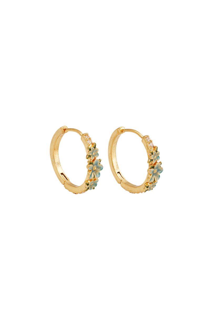 Fable England Floral Wreath Hoop Earrings, Main, color, Gold
