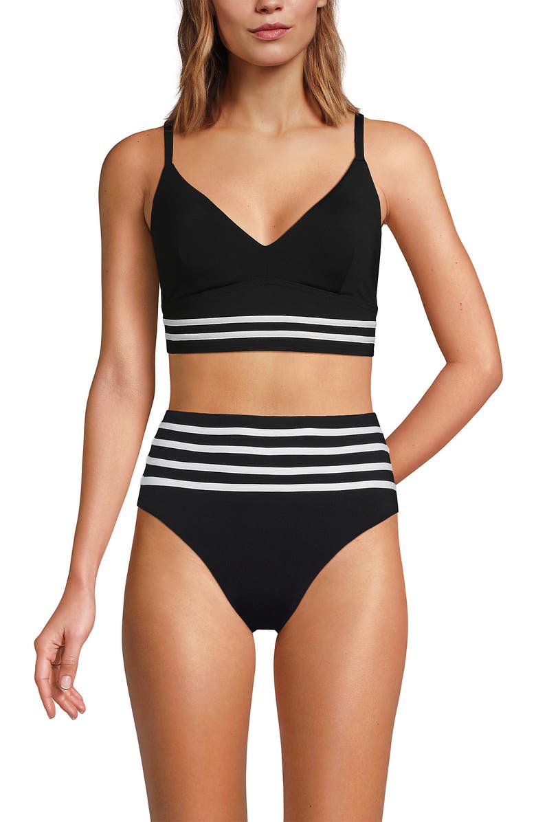 Lands' End V-Neck Underwire Tankini Top, Alternate, color, 