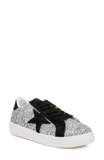 London Rag Kyniska Glitter Sneaker In Silver