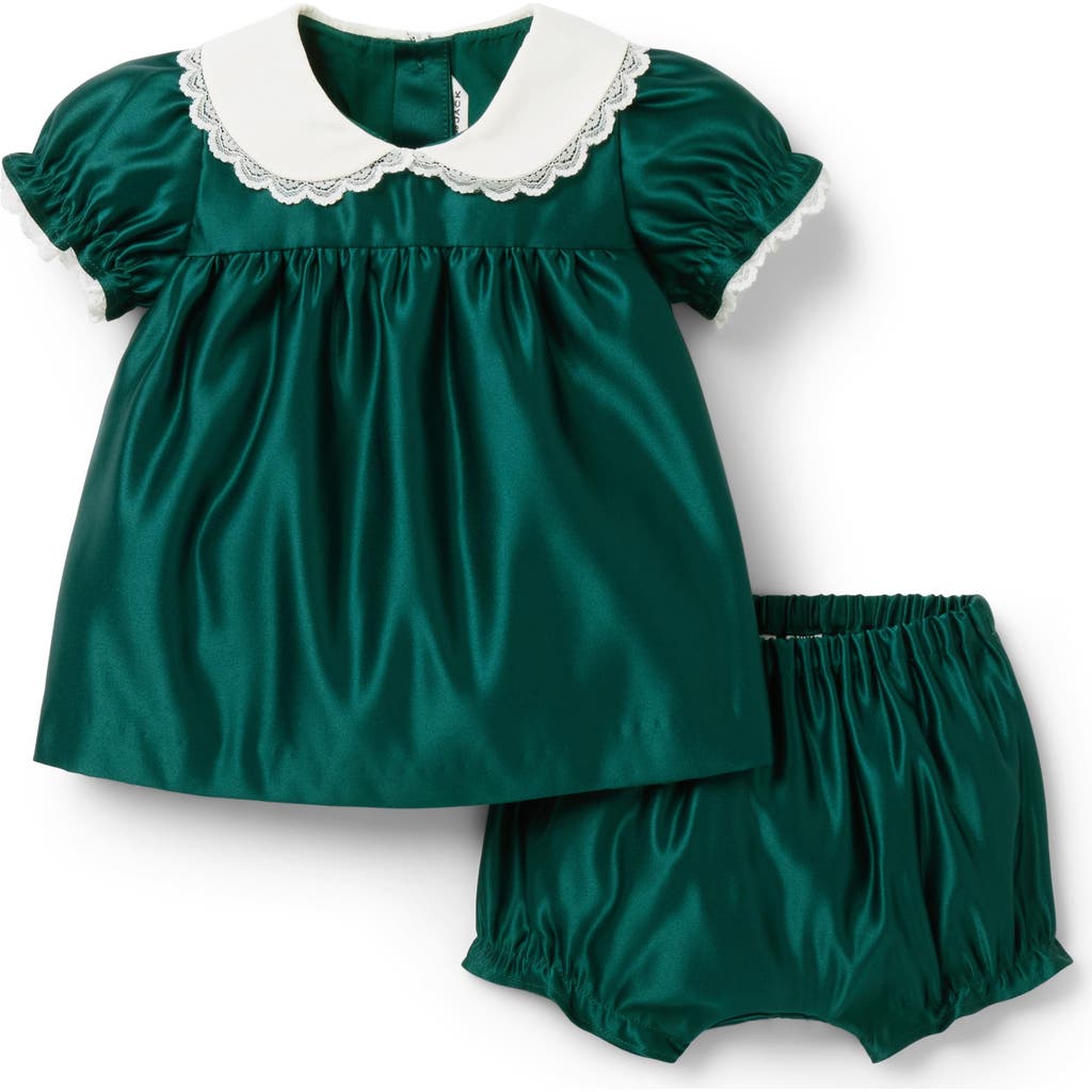 Janie And Jack The Satin Collared Matching Baby Set In Green