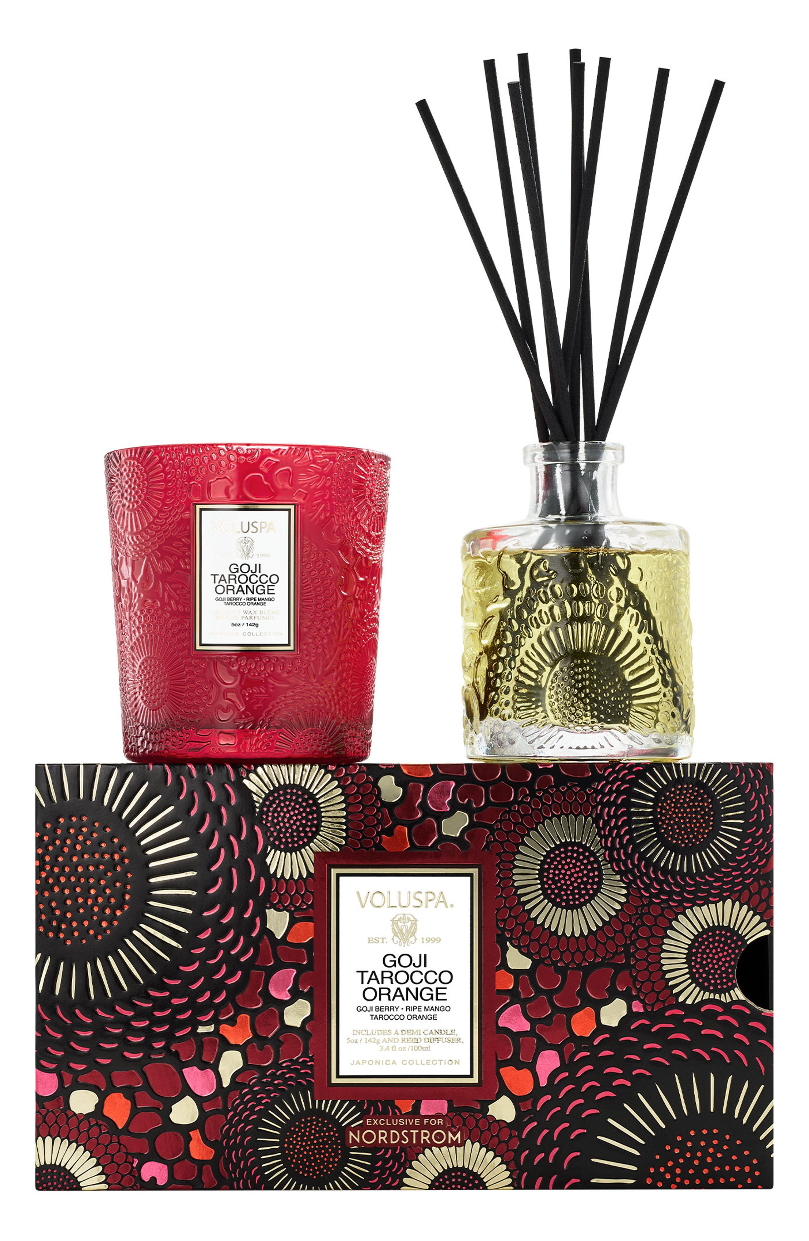 Voluspa Goji Tarocco Orange Scented Candle & Diffuser Set