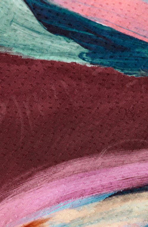 Scotch & Soda Short Sleeve Drawstring Maxi Dress In Multi