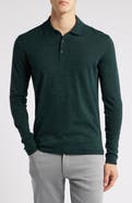 Robert Barakett Roman Long Sleeve Merino Wool Sweater Polo