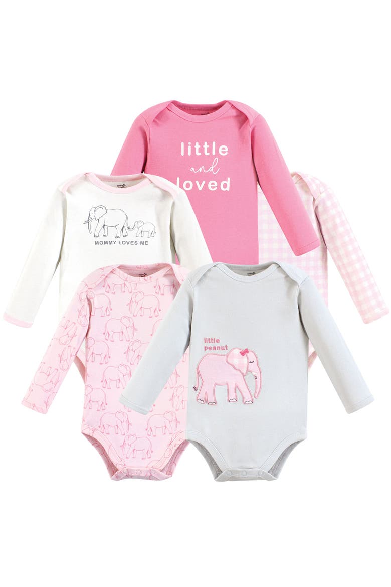 Little Soft Organic Cotton Long-Sleeve One-Piece Essentials, Main, color, Pink Peanut