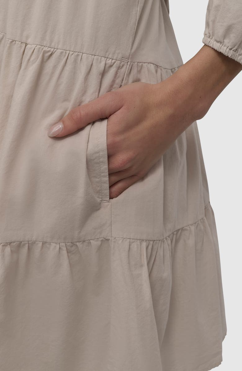 DKNY Jeans Tiered Babydoll Dress, Alternate, color, Pebble