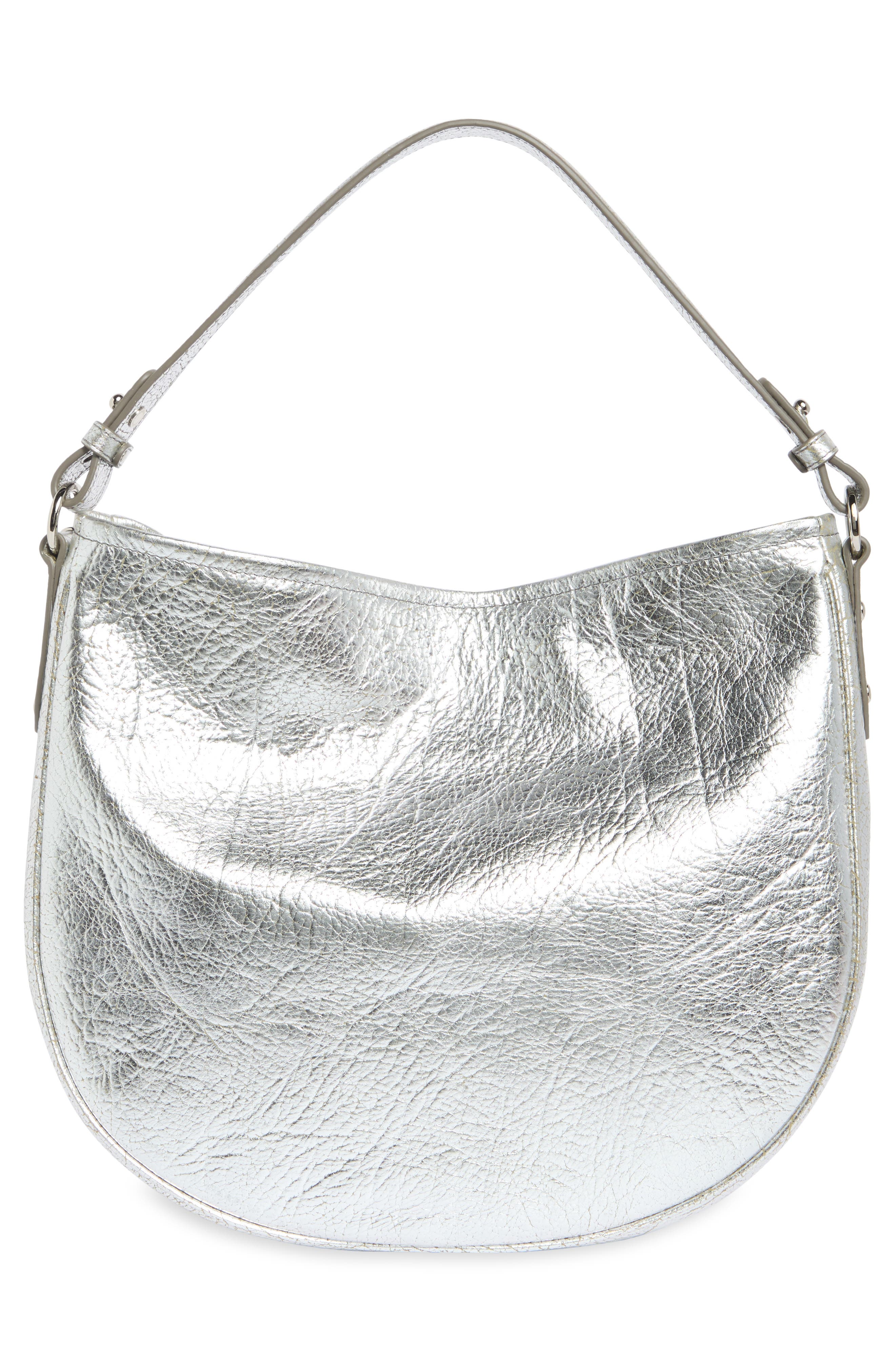 Kathleen Small Metallic Leather Bag, Alternate, color, SILVER DUCHESS