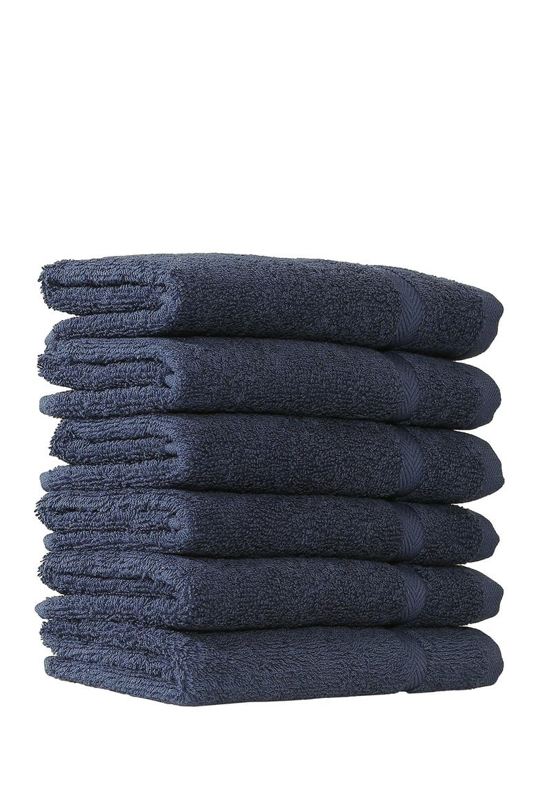 Denzi Washcloths - Set of 6 - Twilight Blue, Alternate, color, TWILIGHT BLUE
