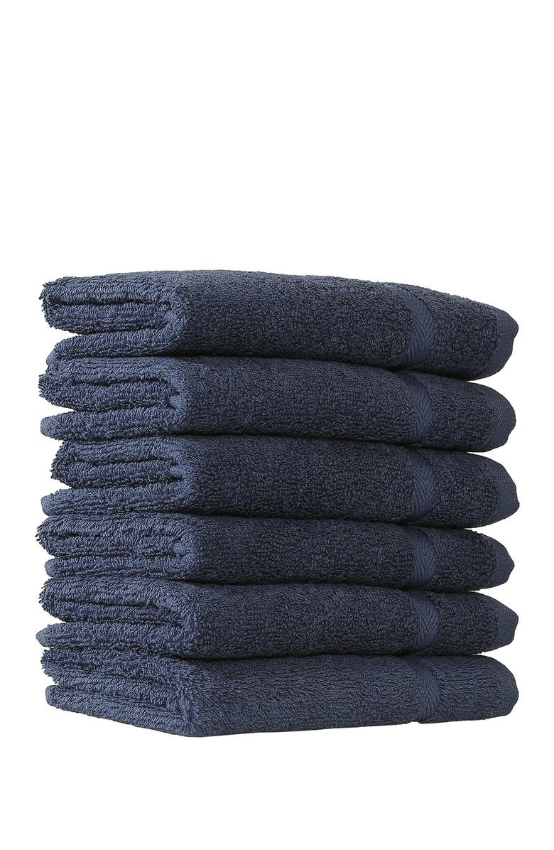 Linum Home Textiles Denzi Washcloths - Set of 6 - Twilight Blue, Alternate, color, Twilight Blue
