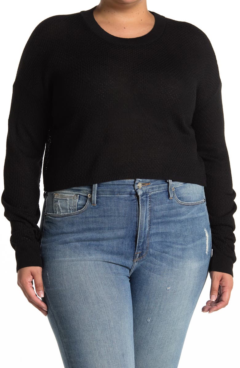 Abound Textured Crew Neck Cropped Sweater, Main, color,
