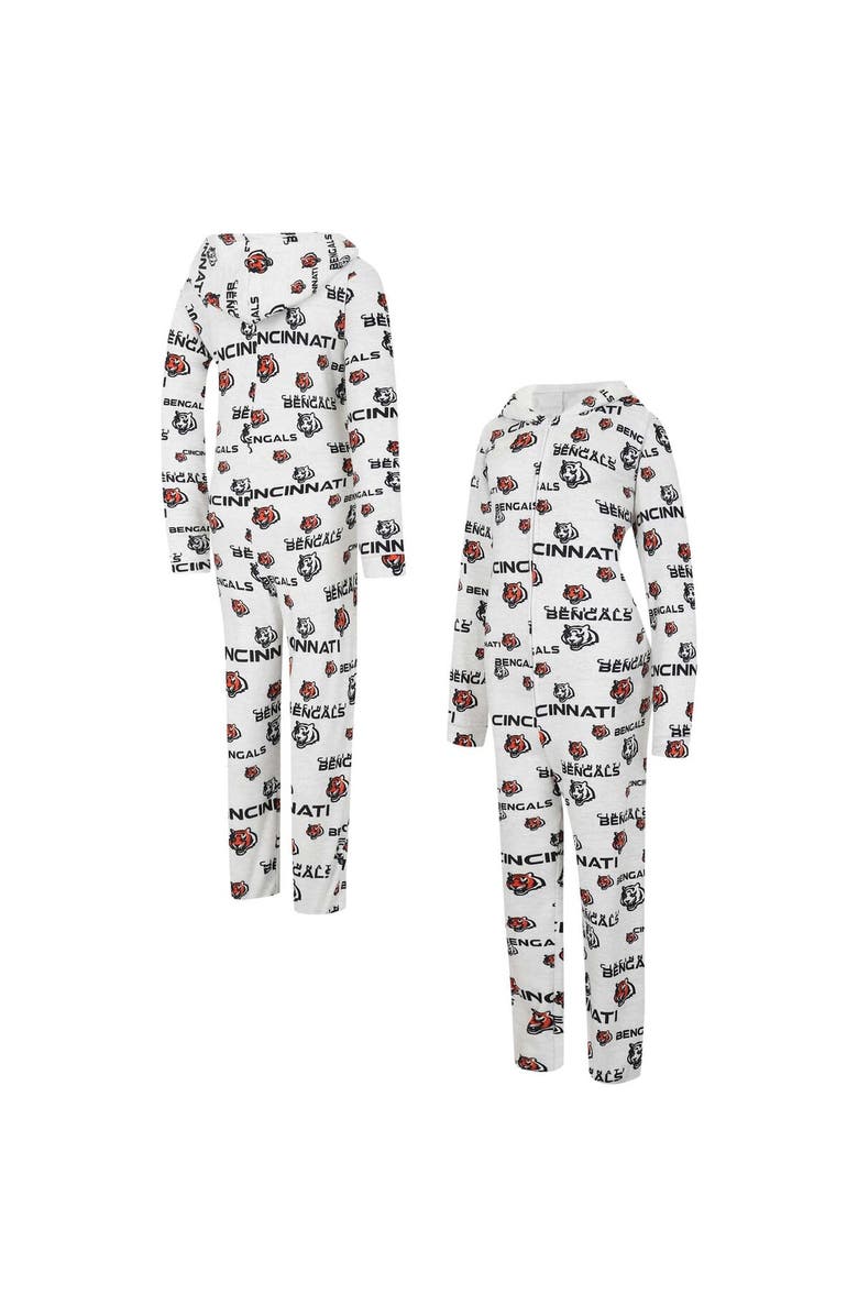 CONCEPTS SPORT Women's Concepts Sport Cream Cincinnati Bengals Docket Hoodie Full-Zip Union Suit, Alternate, color, Cream