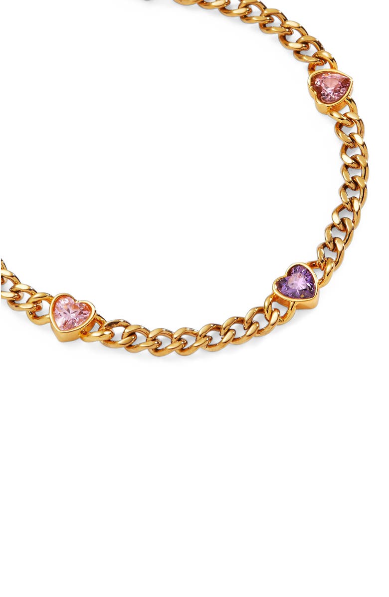 Alex and Ani Heart Curb Chain Bracelet, Alternate, color, Gold