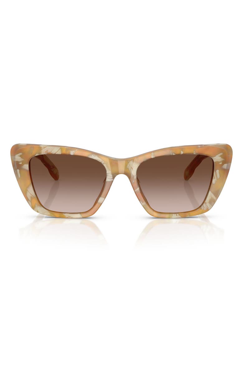 Tory Burch 52mm Cat Eye Sunglasses, Main, color, Honey Horn