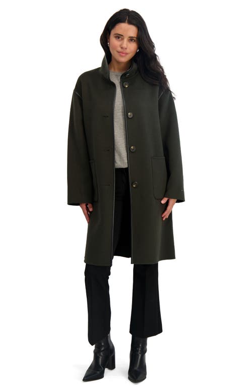 Tahari Sydney Wool Blend Longline Coat In Green