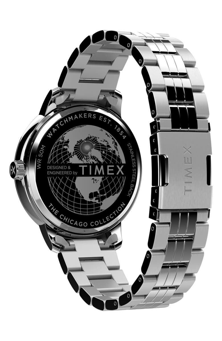 Timex<sup>®</sup> Chicago Stainless Steel Bracelet Watch, 45mm, Alternate, color,
