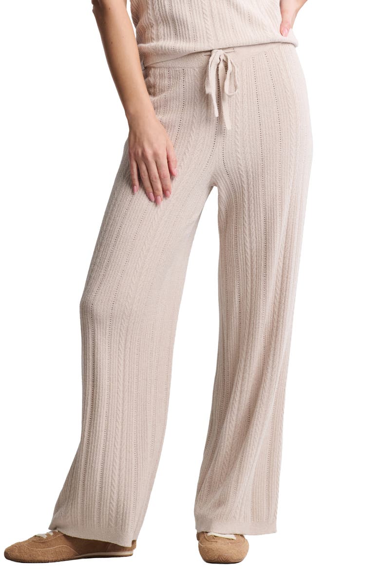 Barefoot Dreams<sup>®</sup> CozyChic<sup>®</sup> Ultra Lite<sup>®</sup> Cable Knit Lounge Pants, Main, color, Stone