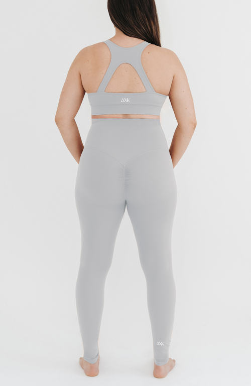 Axk Athletic Maternity Legging With Scrunch Butt Design And Supportive Belly Band In Gray