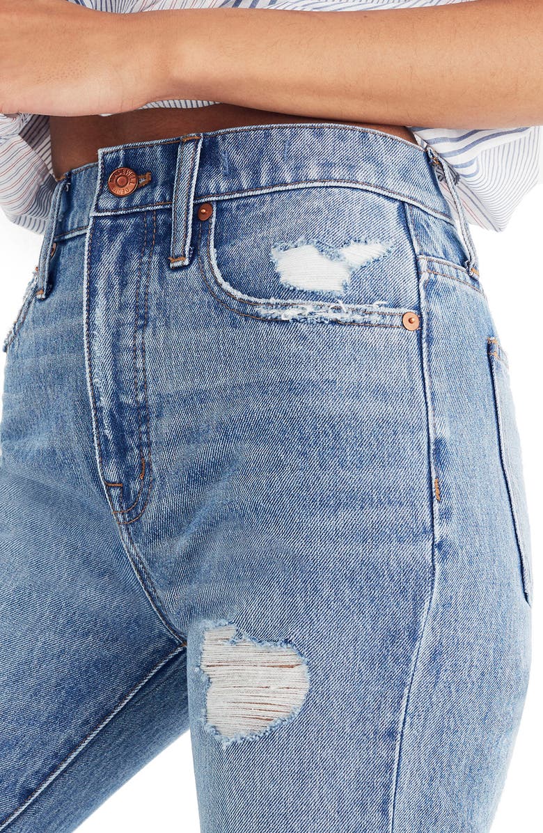 Madewell Classic Distressed Straight Leg Jeans, Alternate, color,