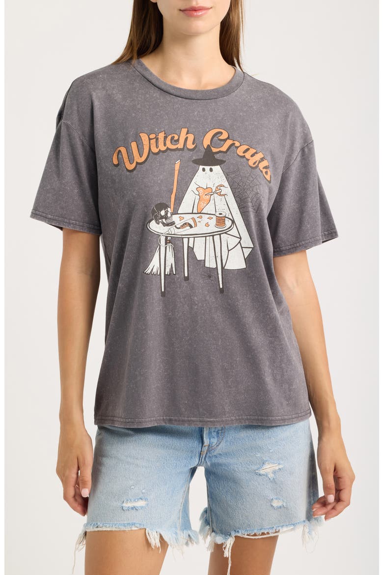 Witch Crafts Ghost Graphic T-Shirt, Main, color, BLACKENED PEARL