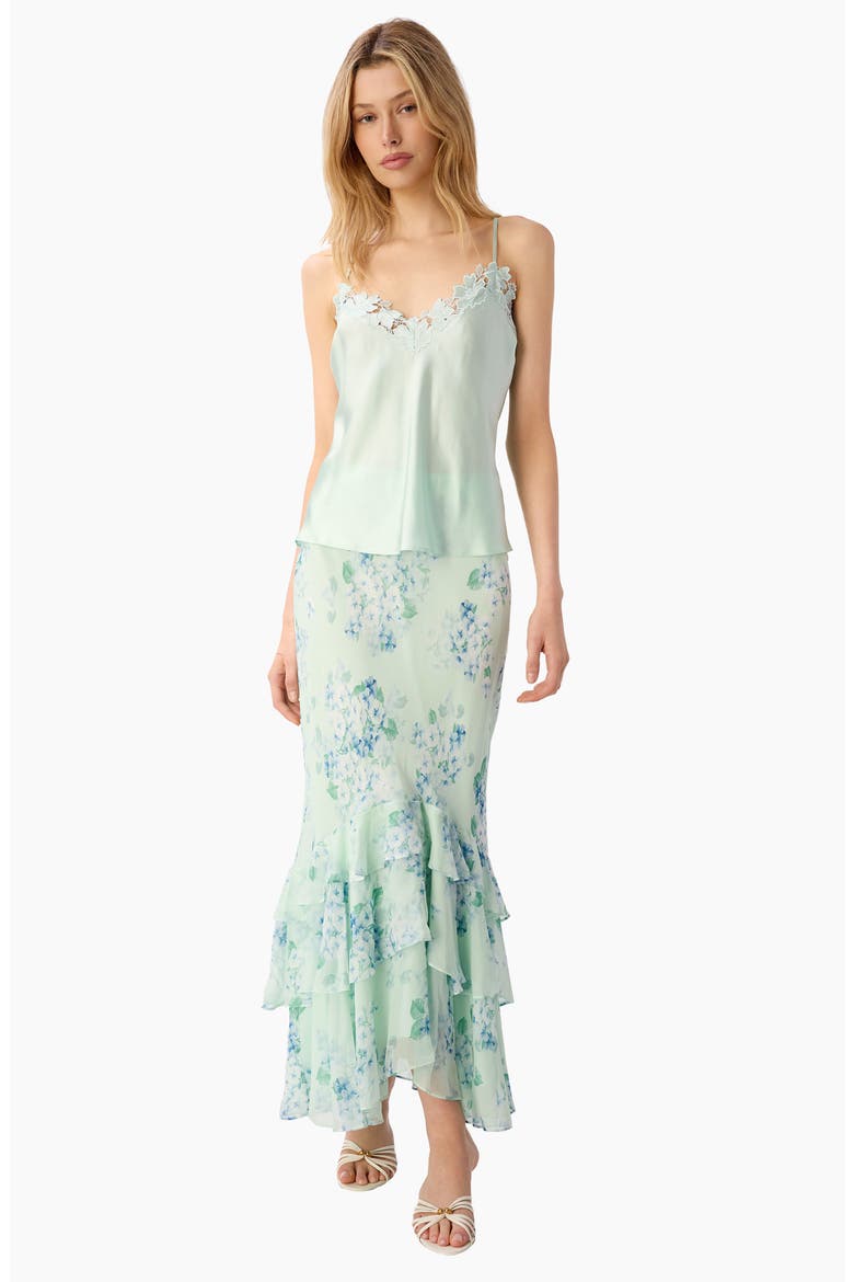 Rafa Lace Trim Silk Charmeuse Camisole, Alternate, color, CLEARWATER