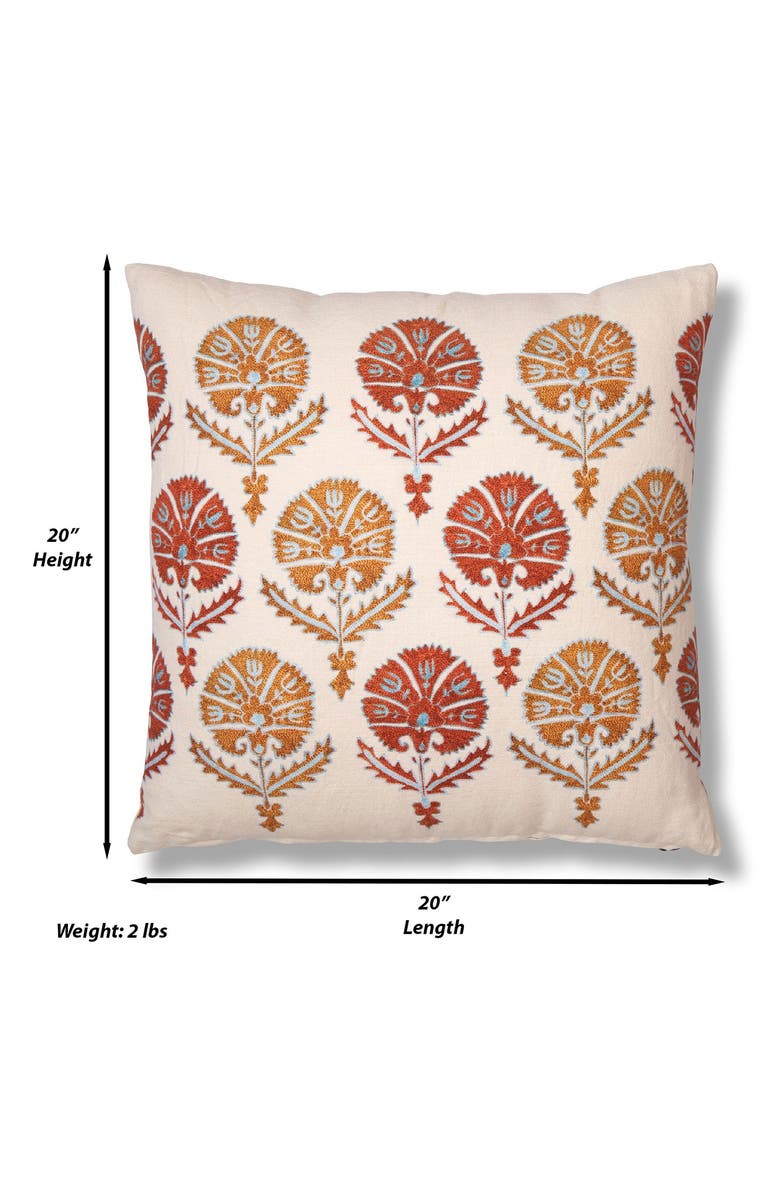 ROSELLI TRADING COMPANY White Lotus Accent Pillow, Alternate, color, Ivory Multi