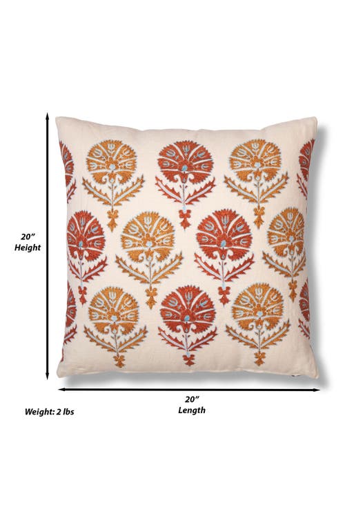 Roselli Trading Company White Lotus Accent Pillow In Ivory Multi