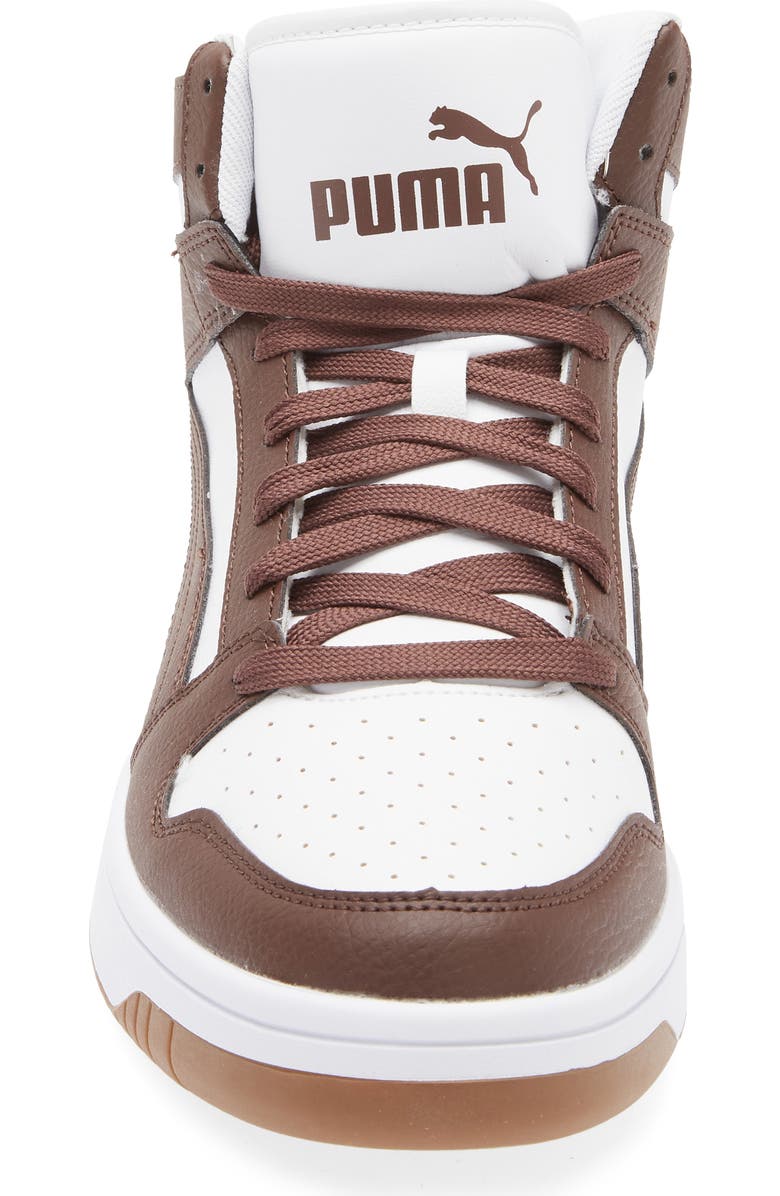 PUMA Rebound Layup High Top Sneaker, Alternate, color, Chocolate Brown/ Puma White