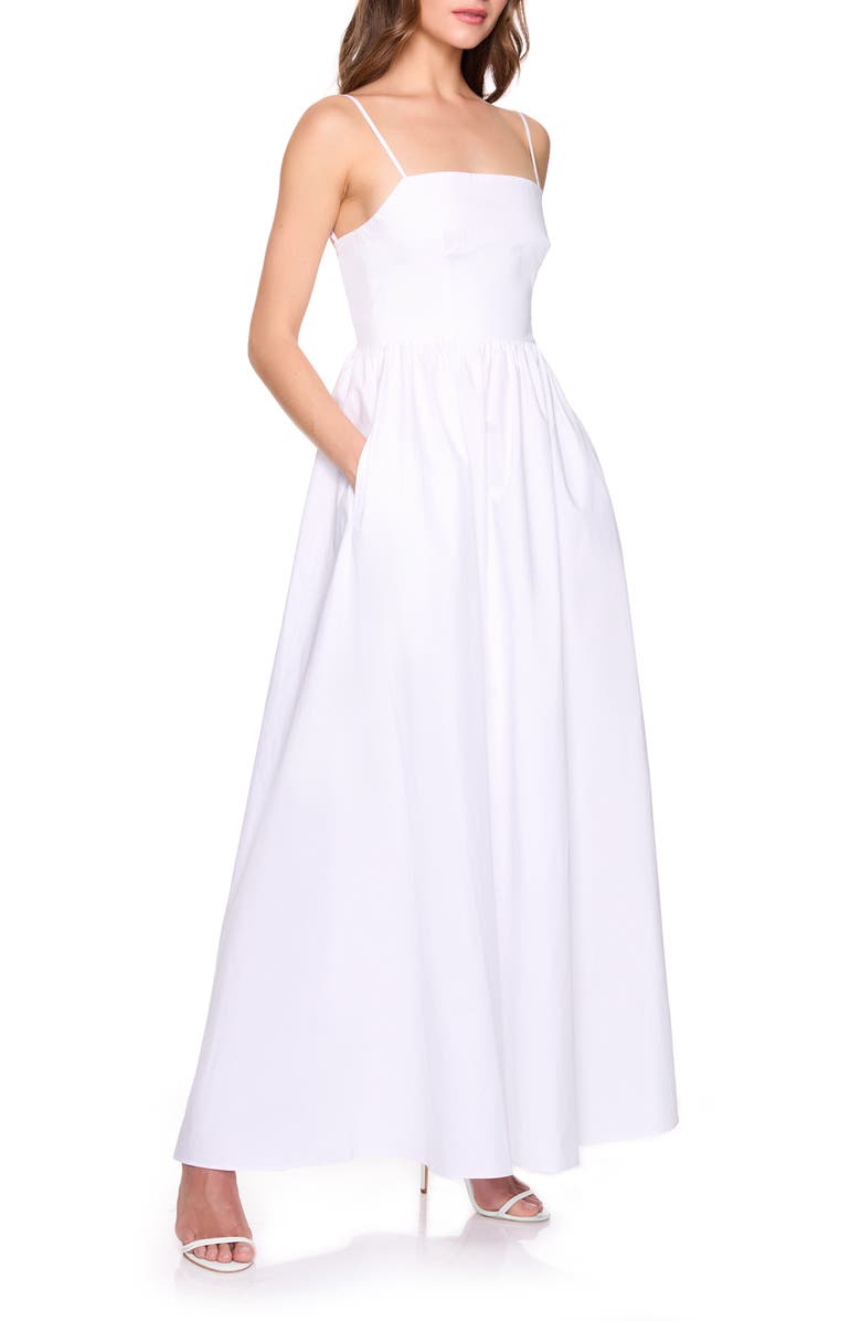 Susana Monaco Open Back Lace-Up Poplin Maxi Sundress, Alternate, color, 