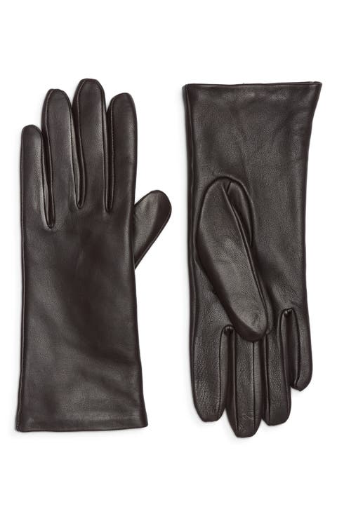 Cashmere Lined Leather Touchscreen Gloves