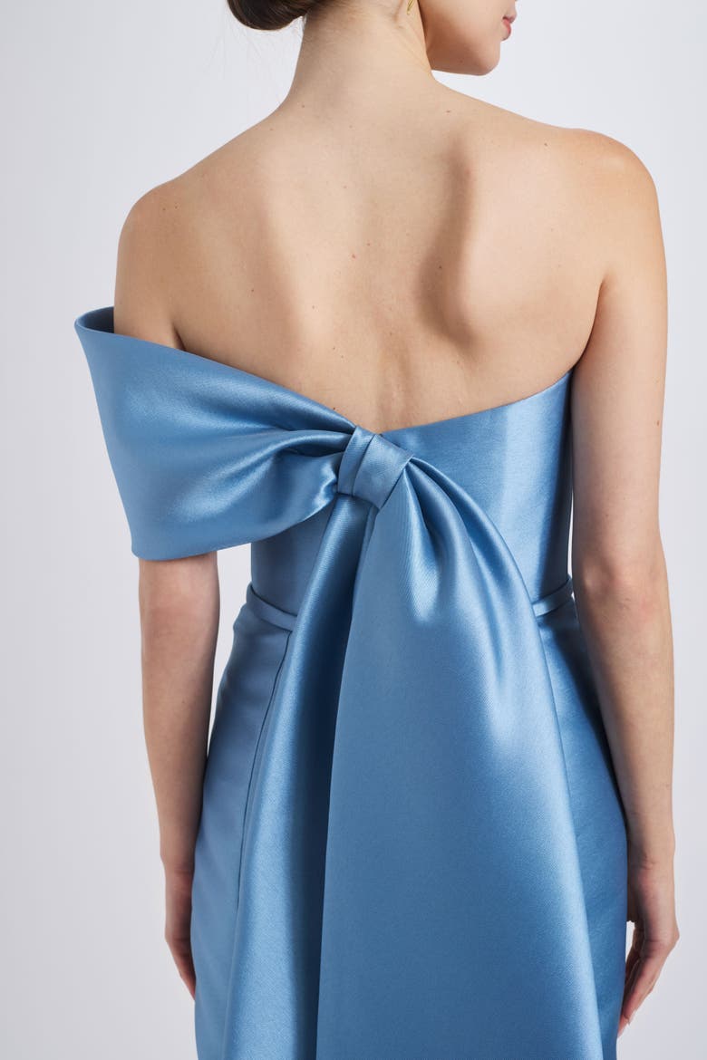 Bow Cocktail Dress, Alternate, color, Smokey-Blue
