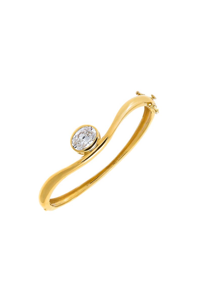 BY ADINA EDEN Lab Grown Diamond Oval Bezel Bangle Bracelet 14K, Main, color, 14K Gold
