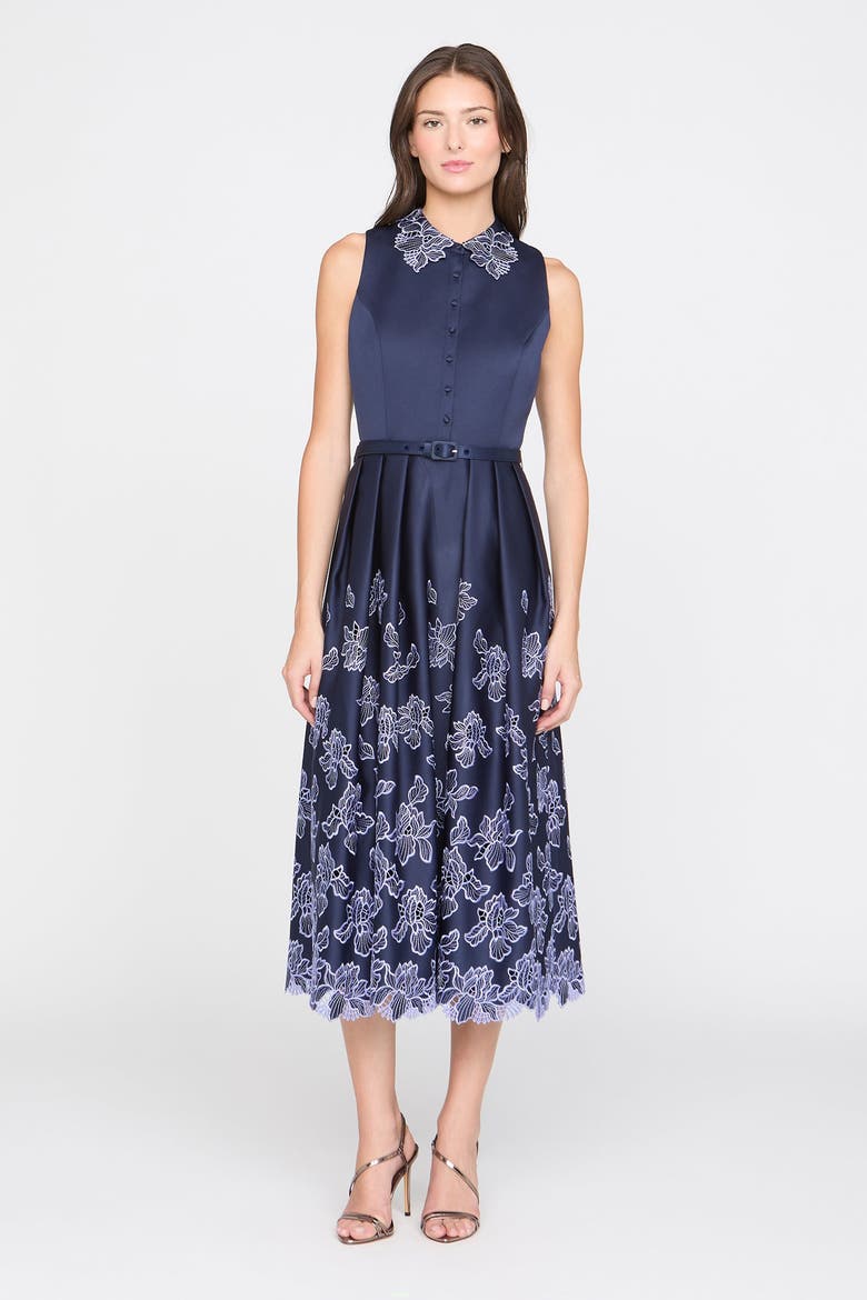 Merisel Sleeveless Shirt Dress, Main, color, Navy / Deep Periwinkle
