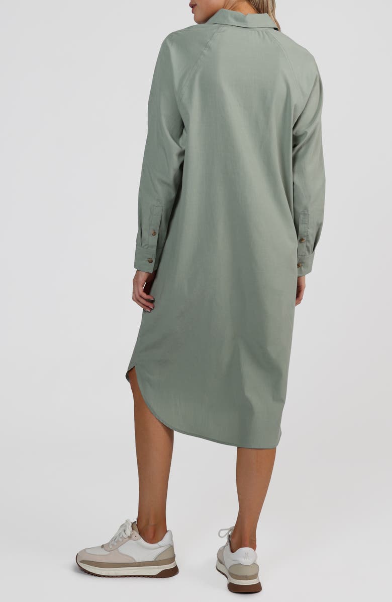 matty m. Ena Long Sleeve Shirtdress, Alternate, color, Sage