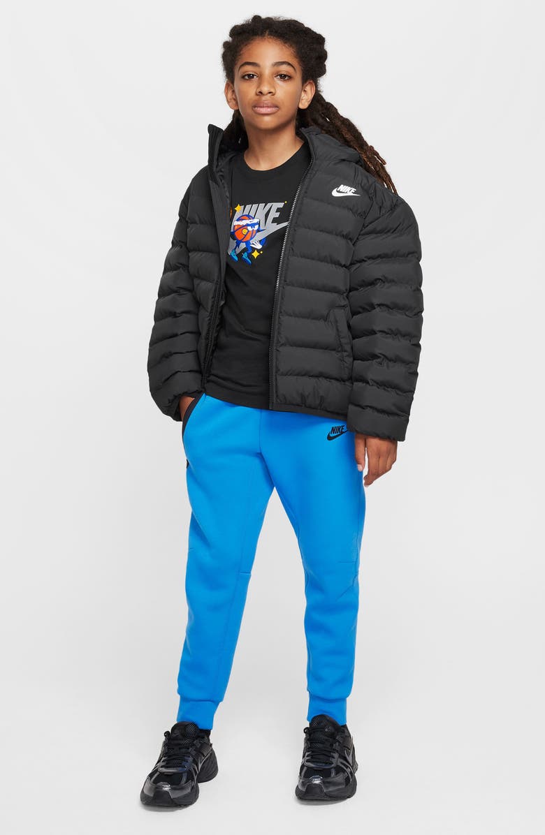 Nike Kids' Sportswear Cotton Graphic T-Shirt, Alternate, color, Black