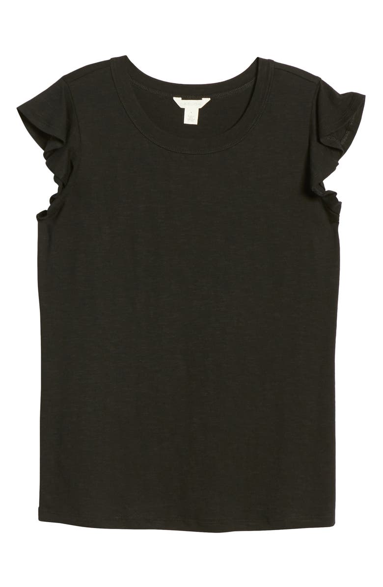 Caslon<sup>®</sup> Flutter Sleeve Cotton Blend Tee, Alternate, color,