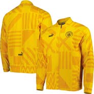 PUMA Men's Puma Yellow Manchester City Pre-Match Raglan Full-Zip Training Jacket
