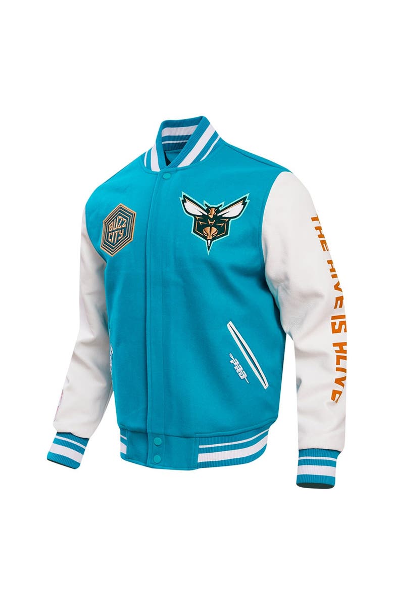 PRO STANDARD Men's Pro Standard Teal Charlotte Hornets 2023/24 City Edition Varsity Jacket, Alternate, color,
