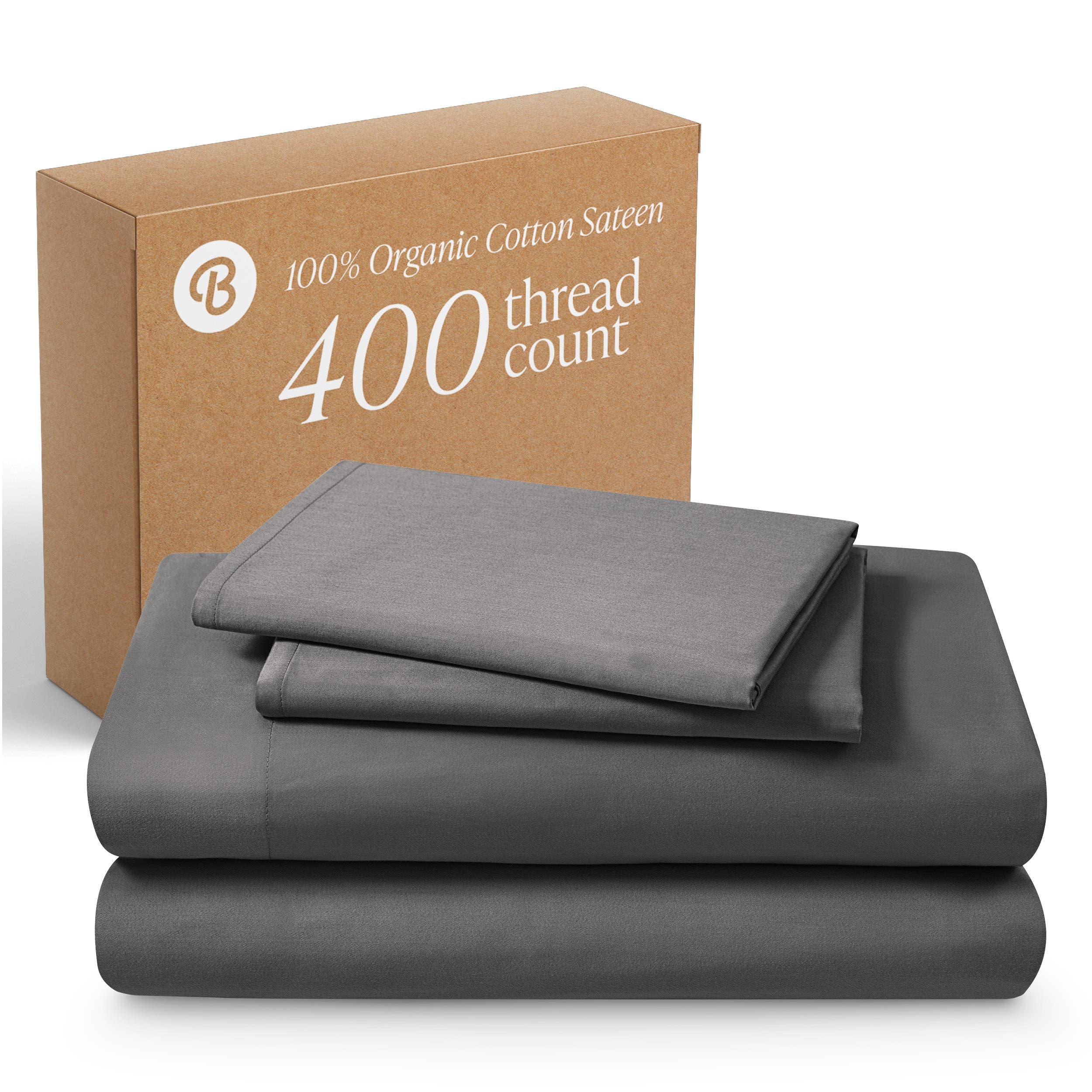 Bare Home 100% Organic Cotton Queen Sheet Set - 400 Thread Count - Smooth Sateen Weave - Breathable & Cooling - Hotel Luxury Set - Deep Pocket Bed Sheets (Queen, French Beige) - Thumbnail 5