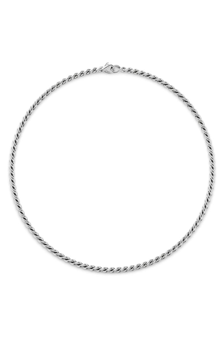 Sculpted Cable Chain Necklace, 3.7mm, Alternate, color, SILVER