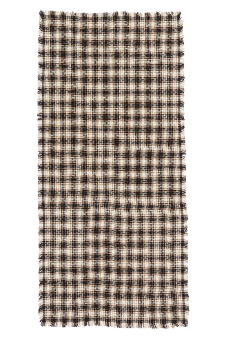 Plaid Burlap Scarf, Alternate, color, IVORY BOYFRIEND CHECK