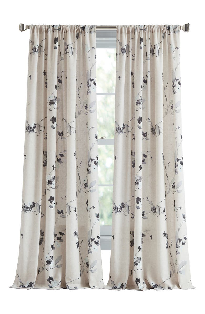DKNY Fontana Set of 2 Curtain Panels, Main, color, Grey