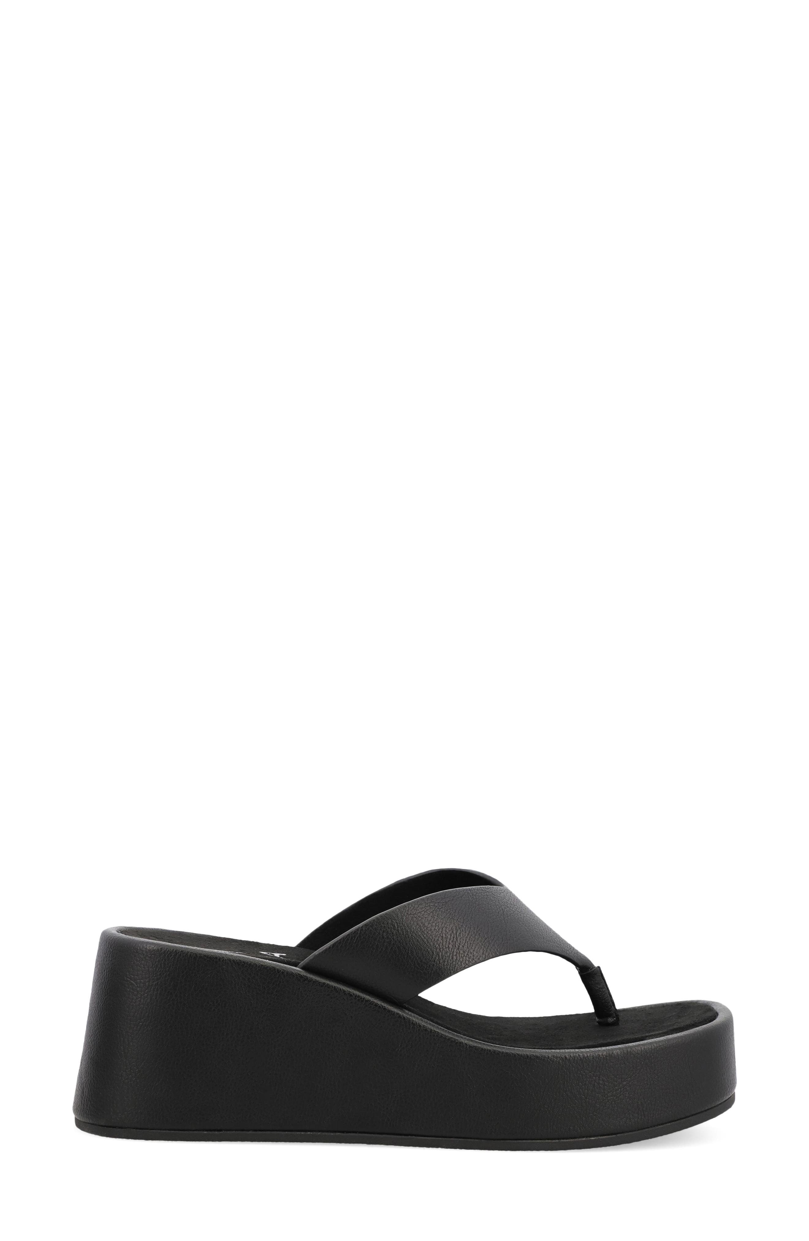 MIA Niccola Platform Wedge Flip Flop, Alternate, color, Black