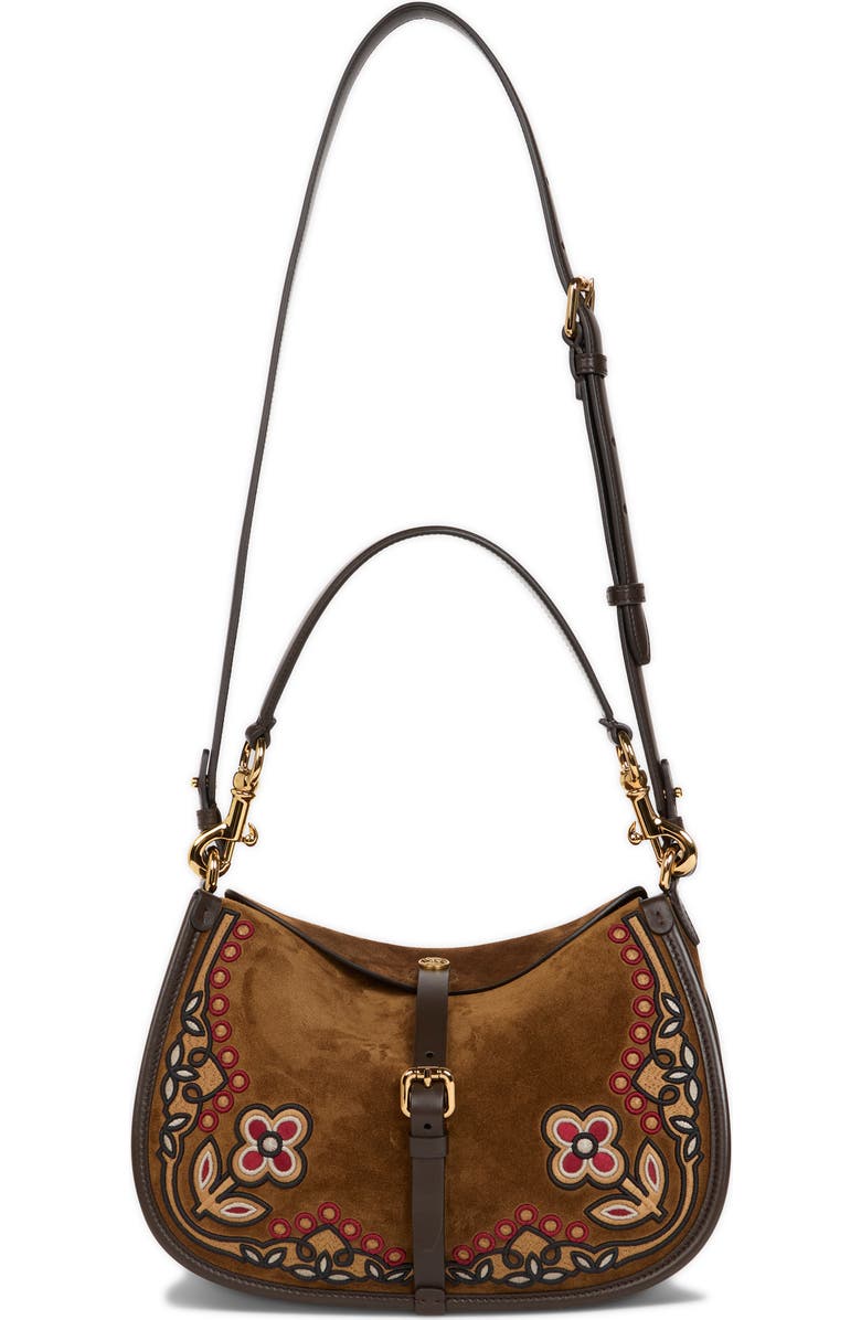 Etro Embroidered Crossbody Bag, Main, color, Sand