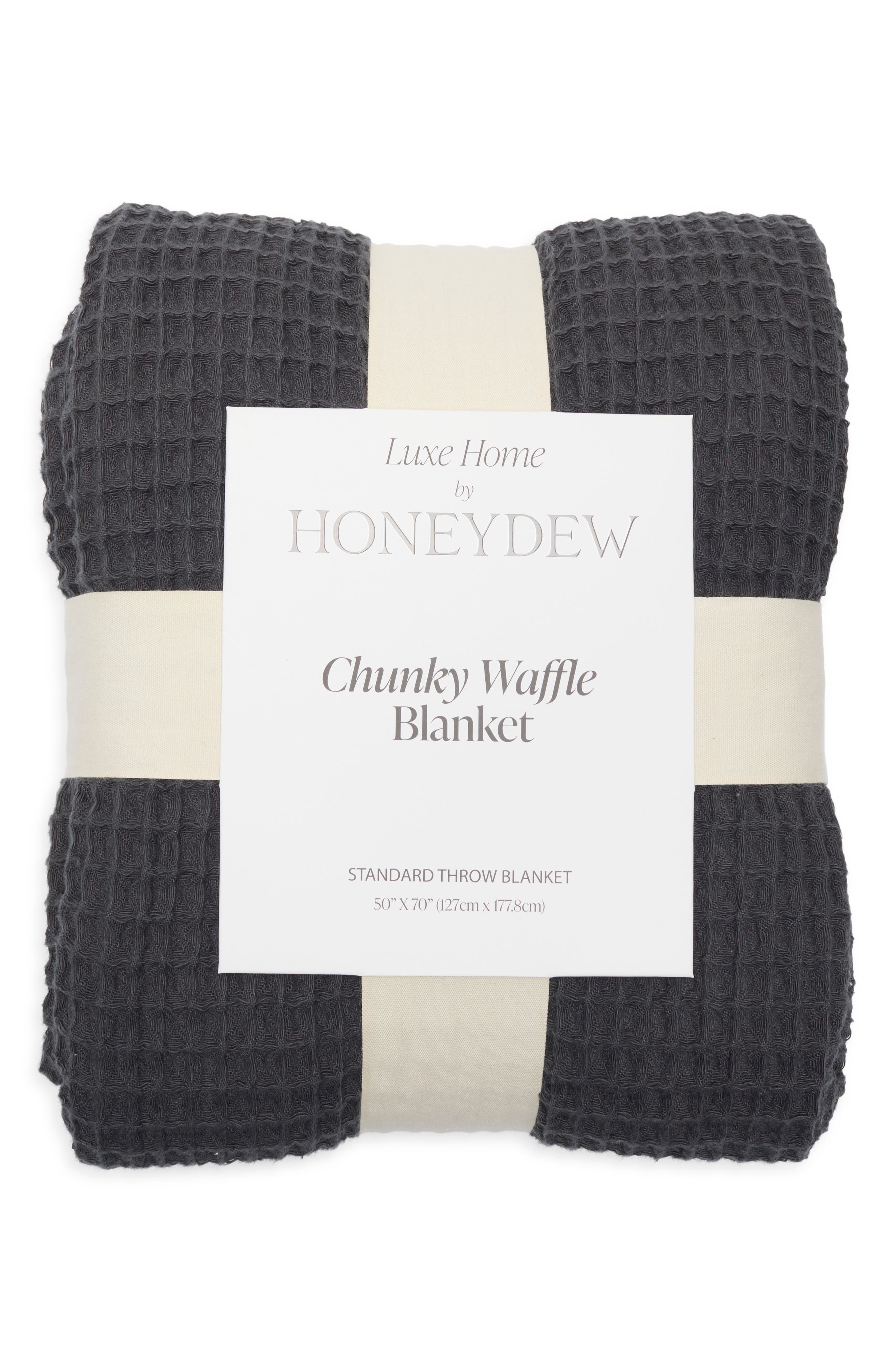 Honeydew Chunky Waffle Stitched Cotton Throw