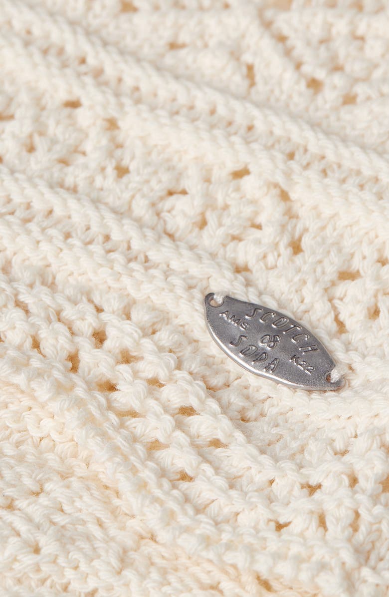 Scotch & Soda Pointelle Crop Sweater Tank, Alternate, color, Eggnog