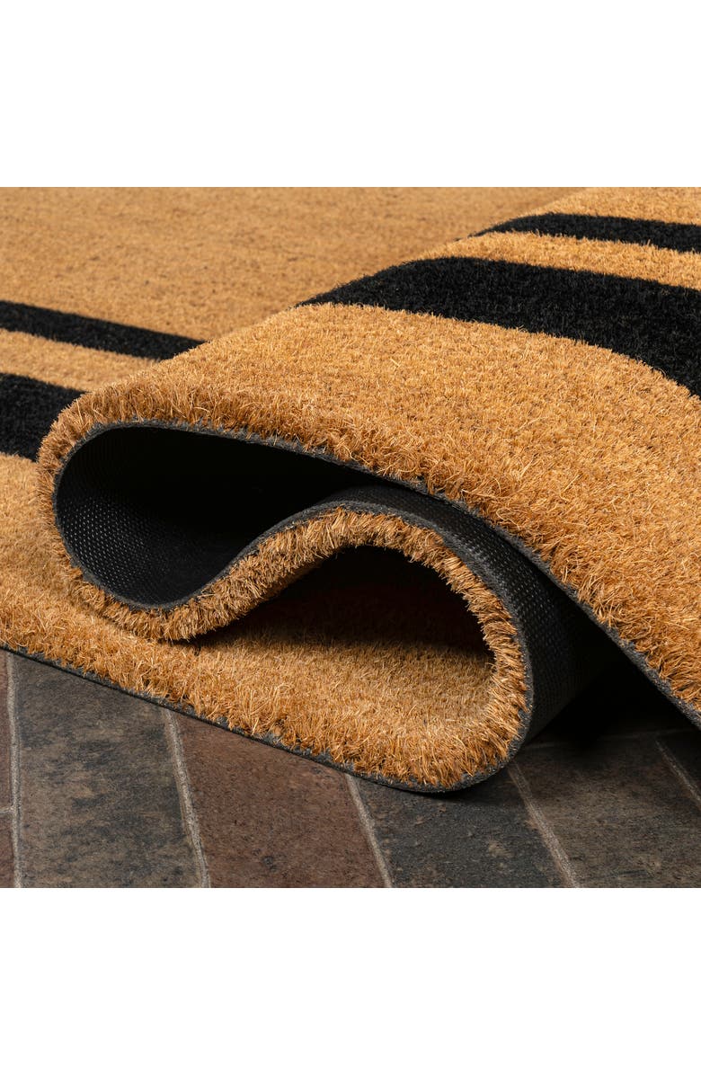 JONATHAN Y Peater Classic Casual Commerical Natural Coir Indoor/Outdoor Mat, Alternate, color, Natural Black Border