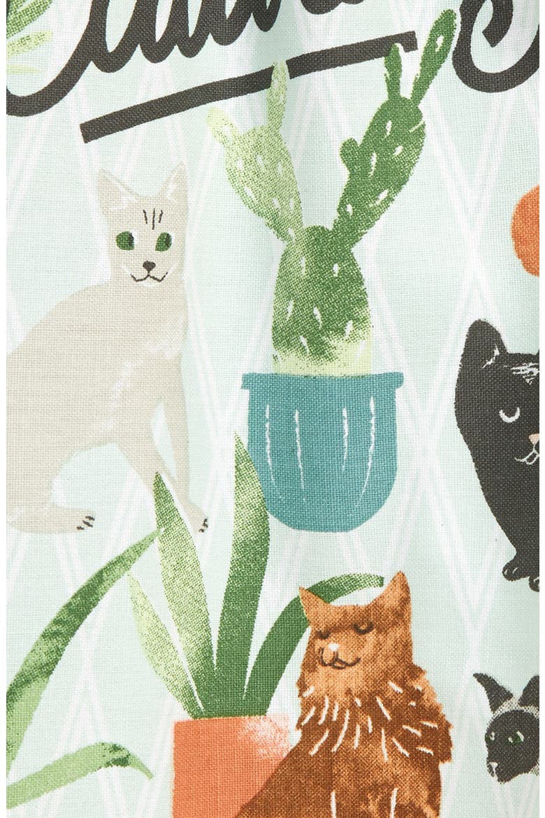 Caturday Dishtowel, Alternate, color, SKY