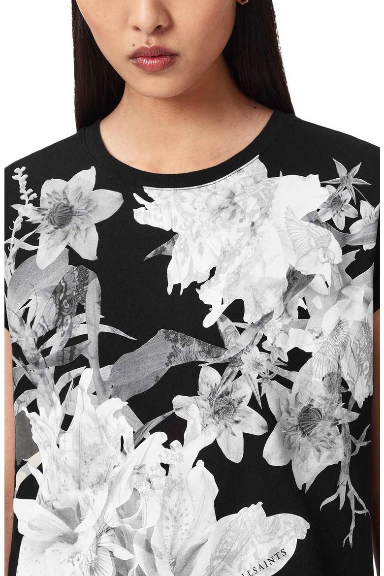 Crystal Anna Floral T-Shirt, Alternate, color, BLACK