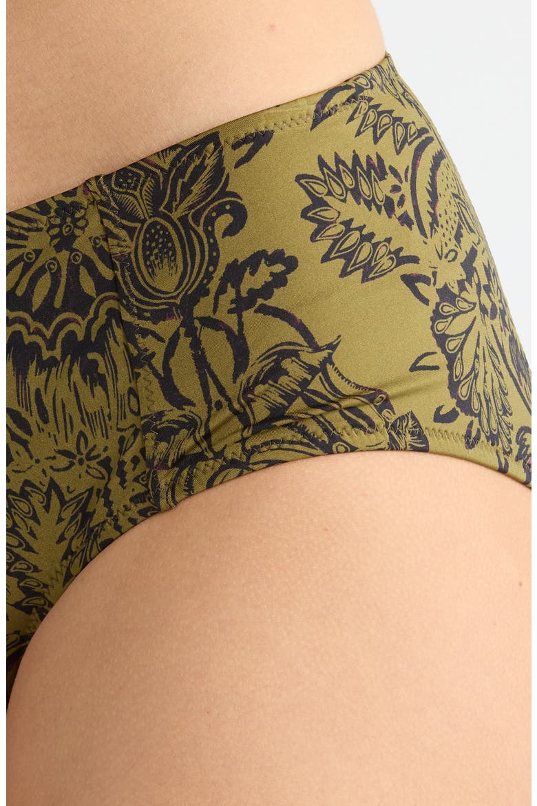 Amalfi Bikini Bottoms, Alternate, color, OLIVE FLORA