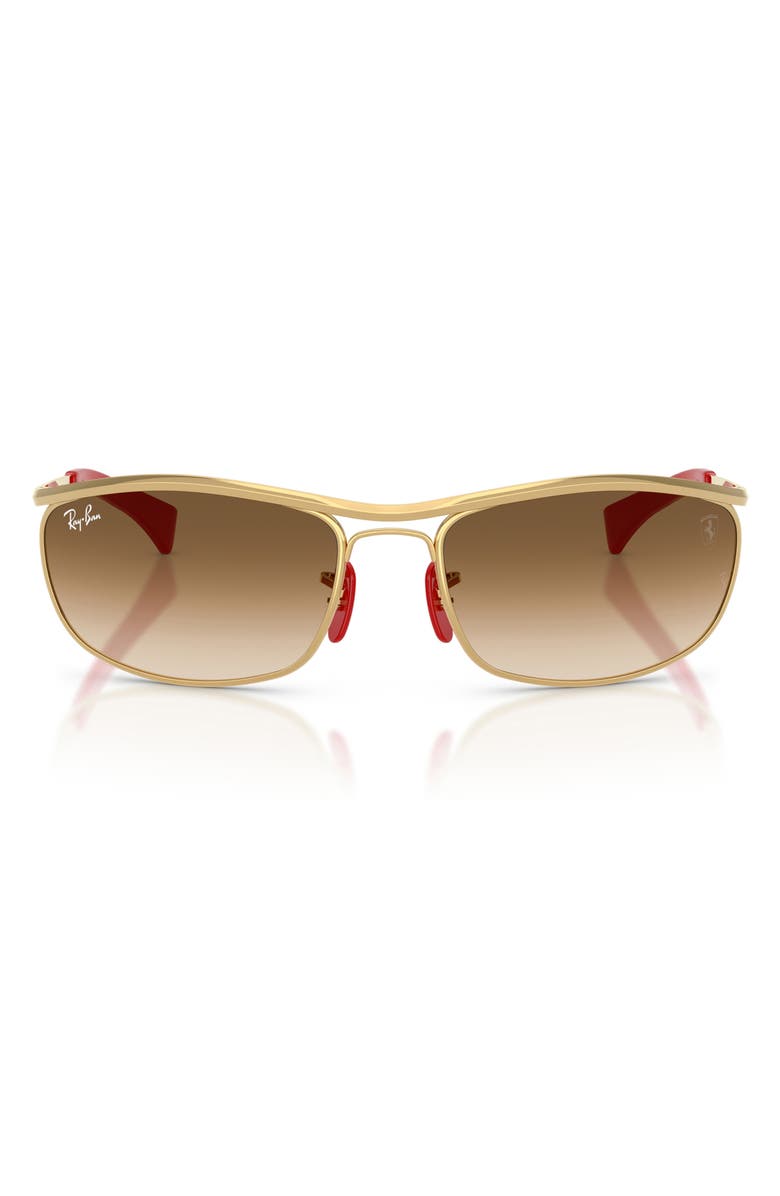 Ray-Ban x Ferrari 62mm Oversize Gradient Oval Sunglasses, Main, color, Gold / Clear Gradient Brown