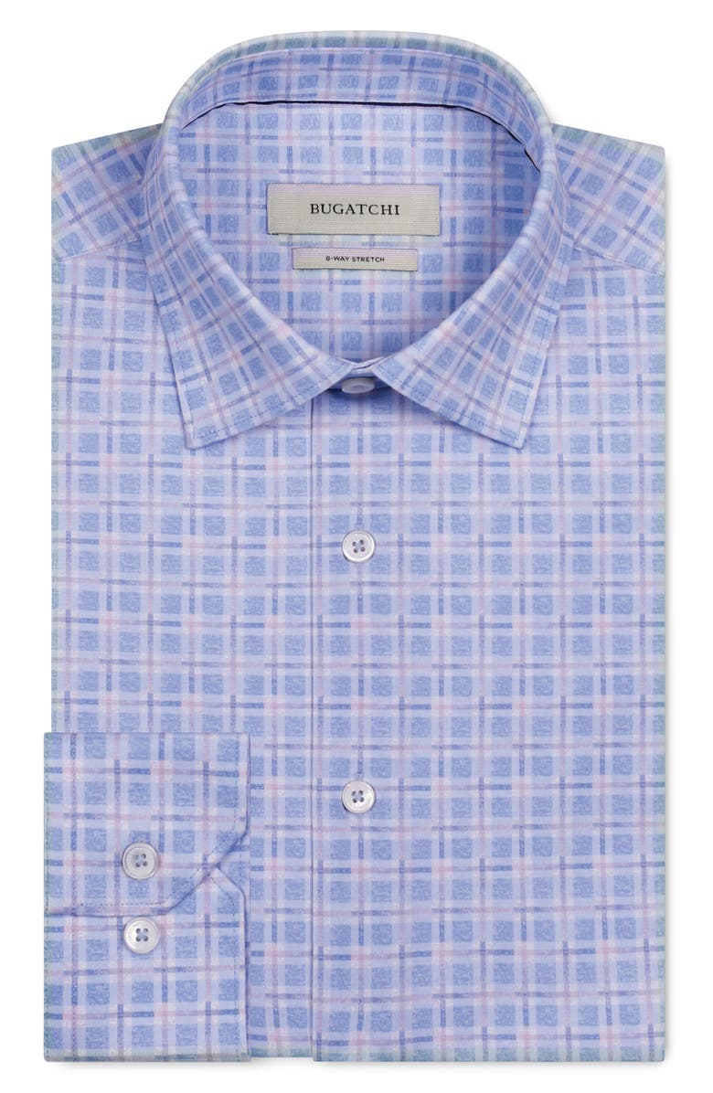 Bugatchi James OoohCotton<sup>®</sup> Check Print Button-Up Shirt, Alternate, color, Air Blue